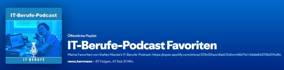 Spotify Playlist IT-Berufe-Podcast Favoriten