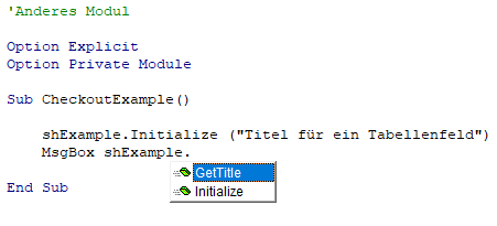 Screenshot anderes Modul mit Zugriff auf shExample