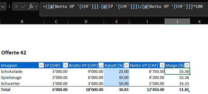 Screenshot oben genannter Formel